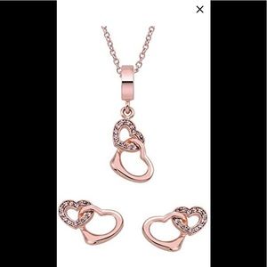 Beautiful 18k rose gold plated sterling silver set.  Never worn BNWT